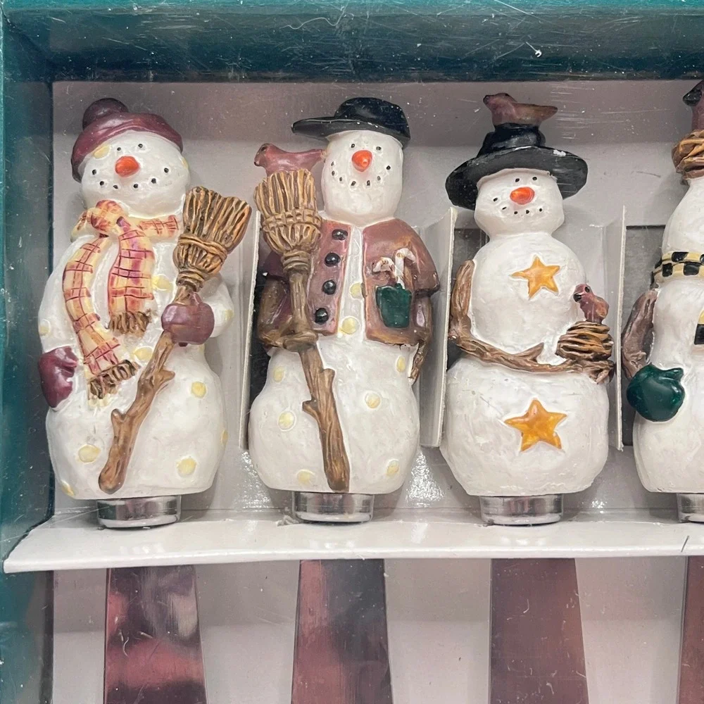 Debbie Mumm Snowman Spreaders Set of 4 Boston Warehouse 12655 Vintage 1999